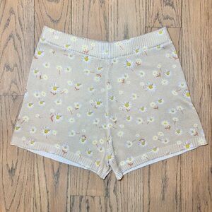Papaya Women’s Knit Daisy Print Polyester Shorts Size Medium